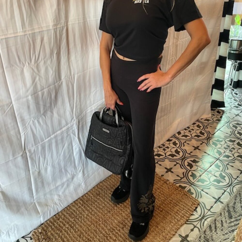 Black Yoga Pants size small plus two FREE Size Small Graphic T-Shirts